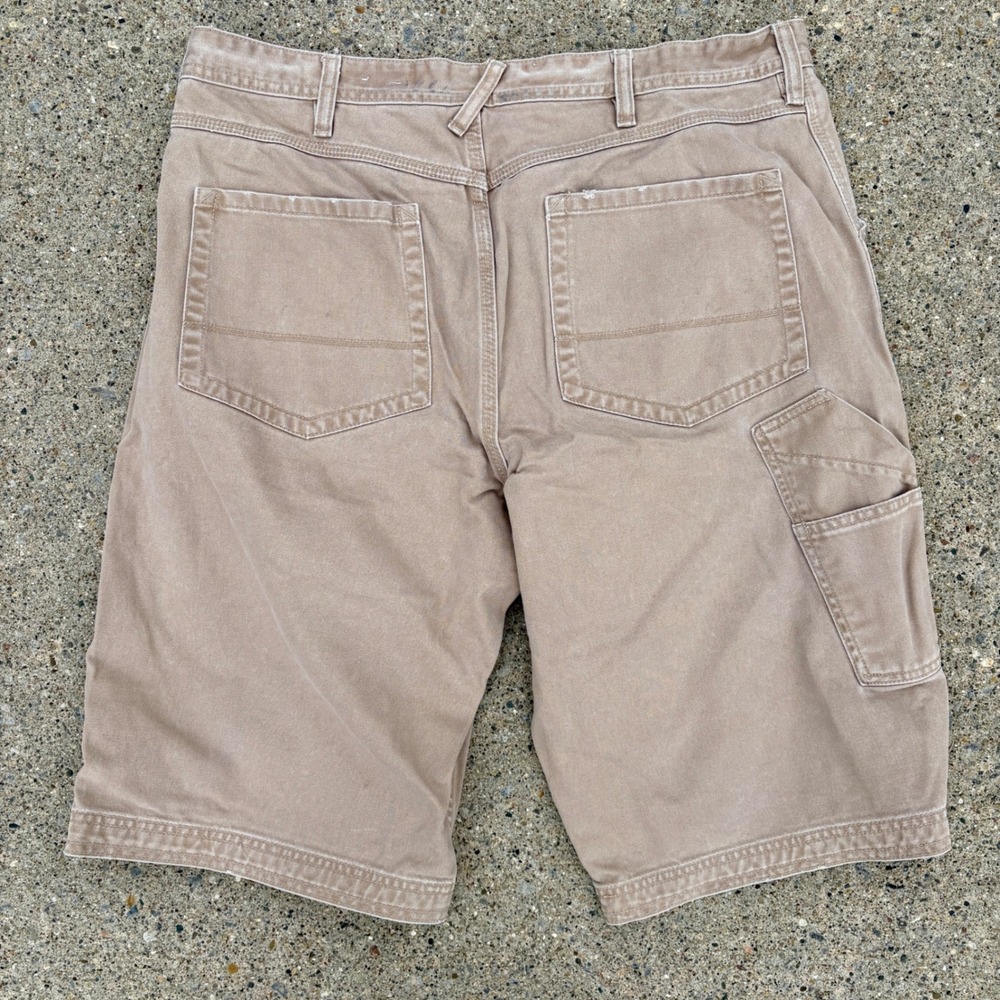 Y2K Urban Era Men's Tan Canvas Carpenter Work Utility‎ Shorts Size 36 Relaxed